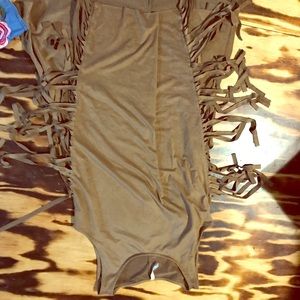 Fringe suede dress
